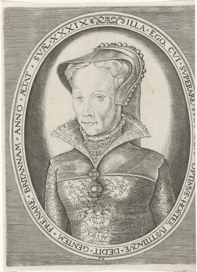 Retrato de María I Retratos de reyes, reinas, príncipes y princesas (título de serie) de Frans Huys