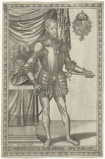 Retrato del rey Felipe II de España Retratos de cuerpo entero de reyes y reinas (título de la serie) de Frans Huys