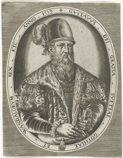 Retrato del rey Gustavo I de Suecia Retratos de reyes, reinas, príncipes y princesas (título de serie) de Frans Huys
