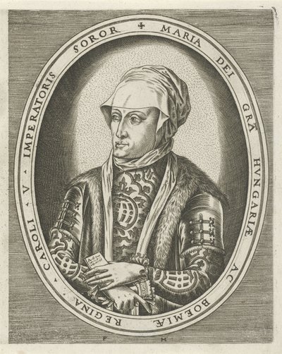 Retrato de la Gobernadora María de Hungría Retratos de reyes, reinas, príncipes y princesas (título de serie) de Frans Huys