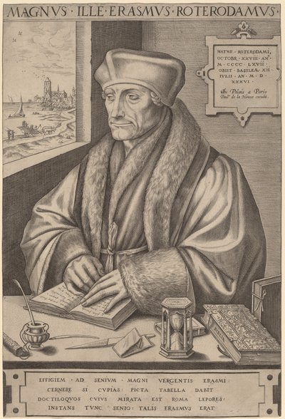 Erasmo de Rotterdam de Frans Huys after Hans Holbein the Younger