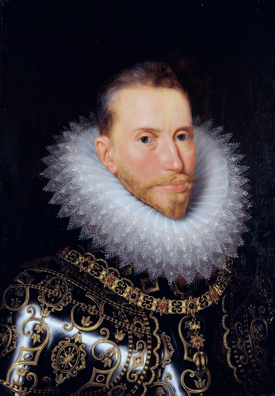""Retrato de Alberto de Austria (1559-1621)" (Retrato de Alberto VII, Archiduque de Austria (1559-1621)) Pintura de Frans Pourbus el joven (1569-1622) - Óleo sobre madera - Dim 60x42 cm Groeningemuseum, Brujas de Frans II Pourbus