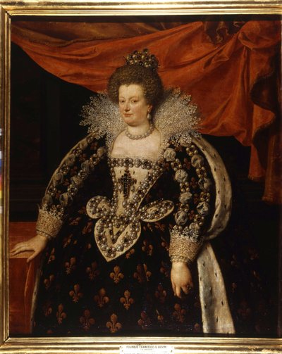 Retrato de María de Médici (1573 - 1642), esposa de Enrique IV y madre de Luis XIII de Frans II Pourbus