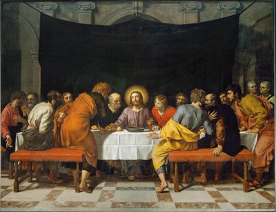 La Última Cena. Pintado para el altar mayor de la iglesia Saint Leu-Saint Gilles de París ... de Frans II Pourbus