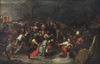 Cristo siendo arrastrado a través del arroyo Cedrón después de su arresto de Frans II the Younger Francken
