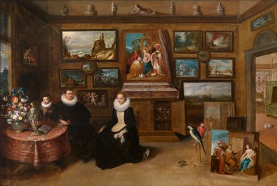 Colección de pinturas de Sebastian Leerse, c.1610 (óleo sobre tabla) de Frans II the Younger Francken