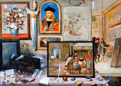 Interior del estudio de un artista de Frans II the Younger and workshop Francken
