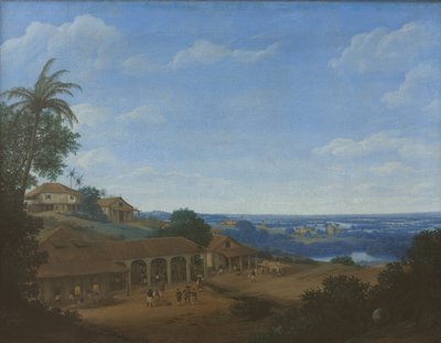Paisaje en Brasil con plantación de azúcar de Frans Jansz. Post