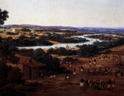 Vista de Engenho Real en Brasil, (detalle) de Frans Post
