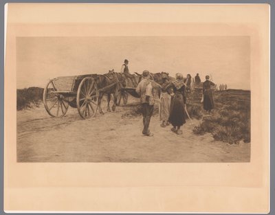 Trabajadores agrícolas en un camino con carros y herramientas
Turberas de Postel de Frans Lauwers