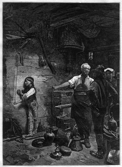 Retrato de Gioachino Rossini (1792-1868), compositor italiano en el Taller del Calderero - grabado después de la pintura de Franz Meerts (1836-1896) de Frans Meerts
