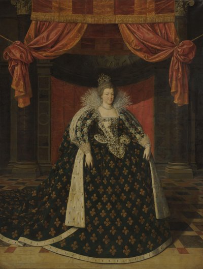 Retrato de María de Médicis (1575-1642), reina de Francia, con traje de Estado de Frans Pourbus (II) (workshop of)