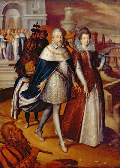 Retrato de Fernando I (1549-1609) Gran Duque de Toscana, y su sobrina María (1573-1642), futura esposa de Enrique IV de Frans Pourbus the Younger