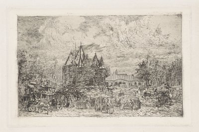 Vista del Nieuwmarkt, Ámsterdam de Frans Schikkinger