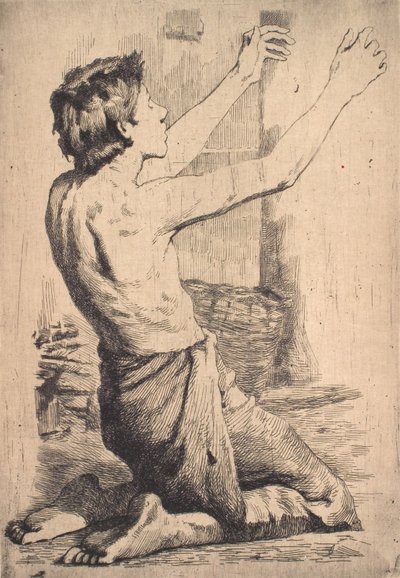 Niño arrodillado, suplicante de Frans Schwartz