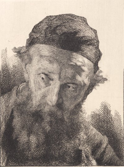 Viejo con barba y gorra negra de Frans Schwartz