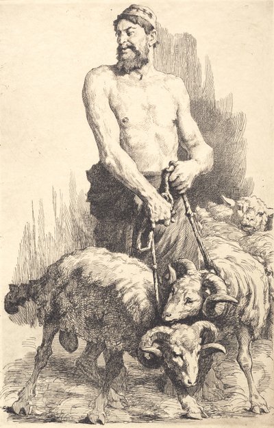 El pastor con los carneros de Frans Schwartz