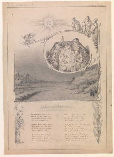 Dibujo de Navidad para "Ude og hjemme" de Frans Schwartz