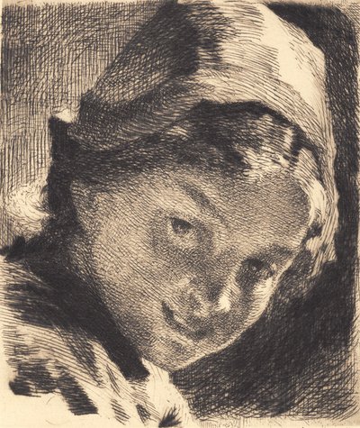 Niña sonriente con gorro de Frans Schwartz