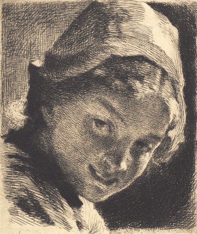 Niña sonriente con gorro de Frans Schwartz