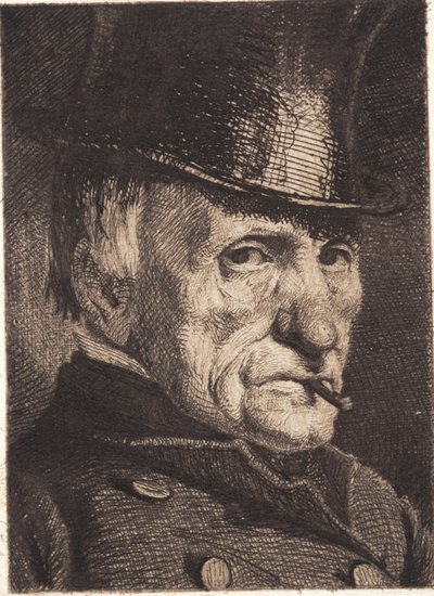 Hombre con sombrero y cigarro de Frans Schwartz