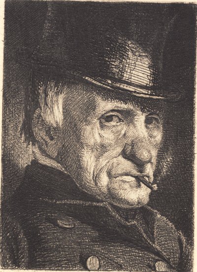 Hombre con sombrero y cigarro de Frans Schwartz