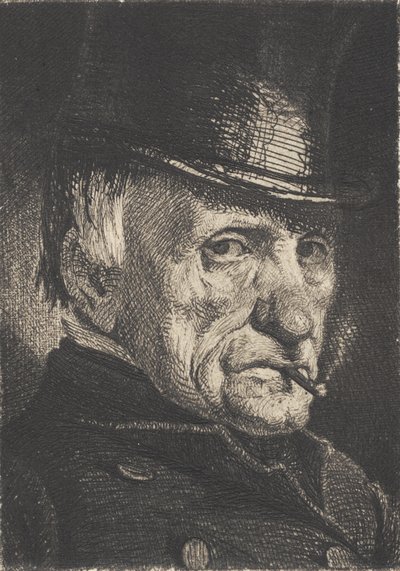 Hombre con sombrero y cigarro de Frans Schwartz