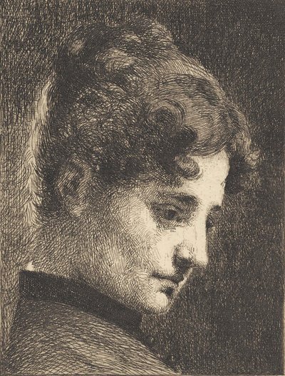 Cabeza de perfil de una joven, mirando hacia la derecha de Frans Schwartz