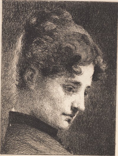 Cabeza de perfil de una joven, mirando a la derecha de Frans Schwartz