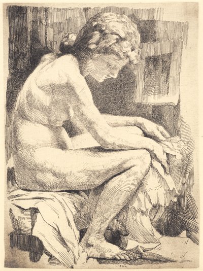 Joven desnuda, sentada de Frans Schwartz