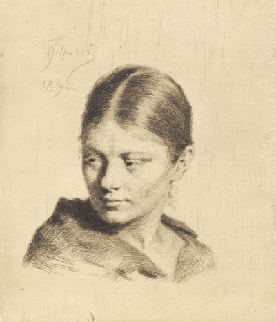 Joven mirando de lado de Frans Schwartz