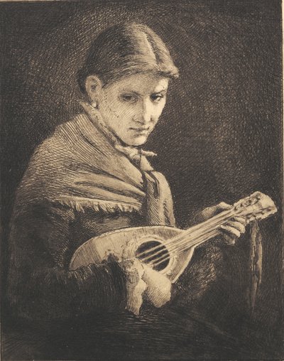 Joven con mandolina de Frans Schwartz