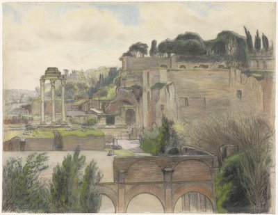 Vista del Foro Romano y del Palatino, visto desde la Vía Capitolina de Frans Alexander Evert Lodewijk Smissaert
