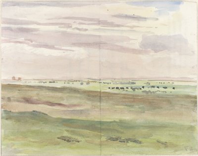 Paisaje de pradera con rebaños de Frans Alexander Evert Lodewijk Smissaert