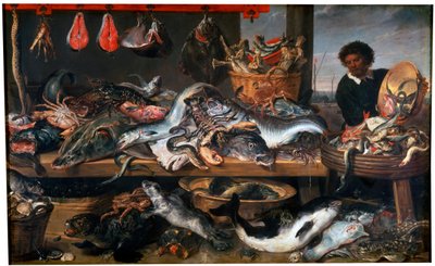 Una tienda de pescaderos, siglo XVII de Frans Snyders or Snijders