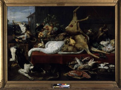 Bodegón de Caza, Pescado, Frutas y Verduras de Frans Snyders