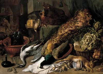 Bodegón con enfriador de vino de Frans Snyders