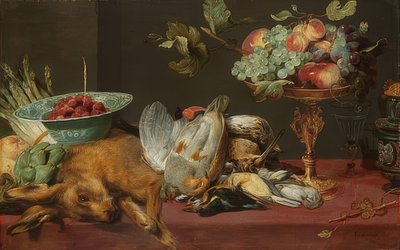 Naturaleza muerta con caza menor y frutas de Frans Snyders or Snijders