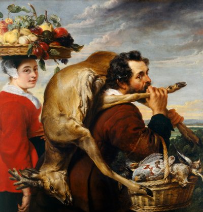 Figuras con fruta y caza (óleo sobre lienzo) de Frans Snyders or Snijders
