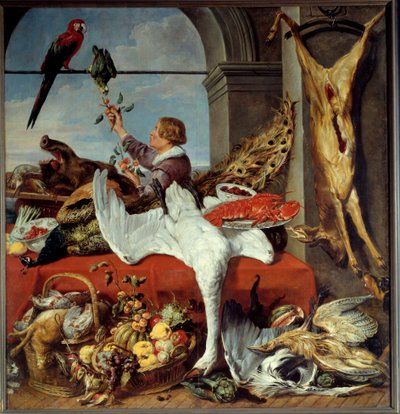 Interior de oficinas Naturaleza muerta de caza, verduras de Frans Snyders or Snijders