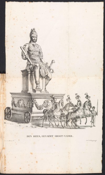 Abuelo gigante en la procesión de San Rumbold, 1825 Den Reuse, llamado Abuelo (título sobre el objeto) de Frans Vervloet