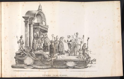 Segunda carroza en la procesión de San Rumbold, 1825 Tweeden Prael-waegen (título sobre objeto) de Frans Vervloet