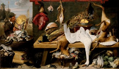 Escena de Mercado en un Muelle de Frans and workshop Snyders