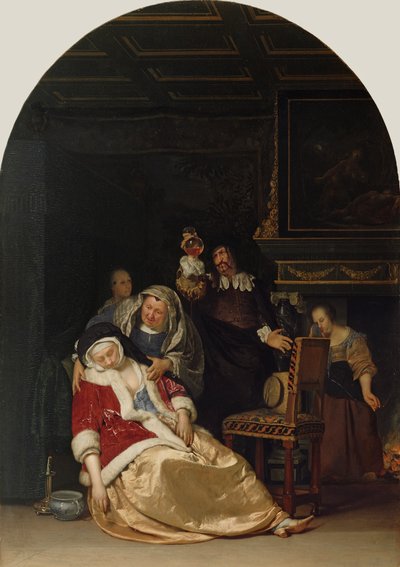 La visita del doctor, 1667 de Frans van Mieris