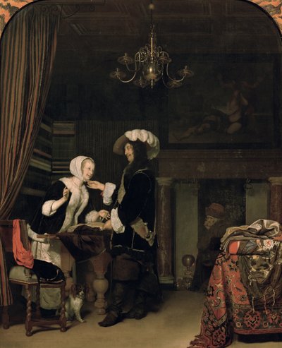 Cavalier en la tienda de Frans van Mieris the Elder