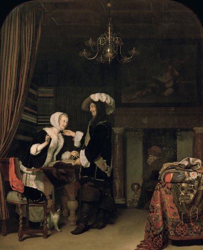 Caballero en la tienda, 1660 de Frans van Mieris the Elder