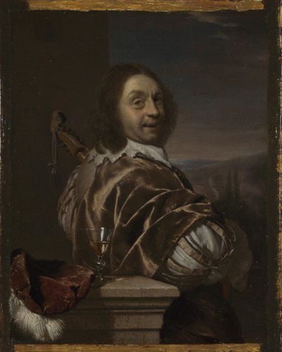 Autorretrato con una Cítara, 1674 de Frans van Mieris the Elder