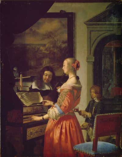 Mujer al clavicordio de Frans van Mieris the Elder