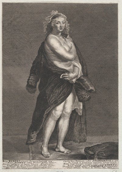 Retrato de Helena Fourment, segunda esposa de Rubens, con un abrigo de piel sobre los hombros de Frans van Stampart