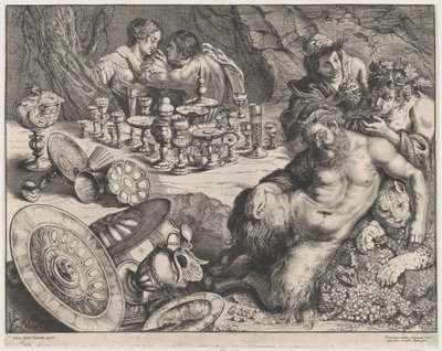 Baco y Sileno borracho, 1640-60 de Frans van den Wyngaerde